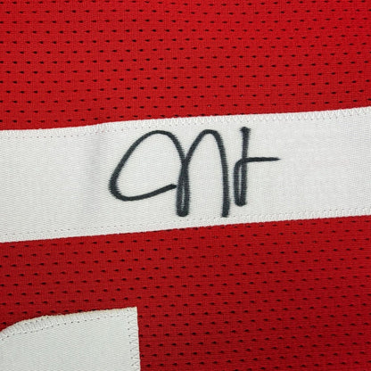 Framed Autographed/Signed James Harden 35x39 Houston Red Basketball Jersey Beckett COA