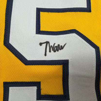 Framed Autographed/Signed Jarace Walker 35x39 Indiana Yellow Basketball Jersey Beckett BAS COA