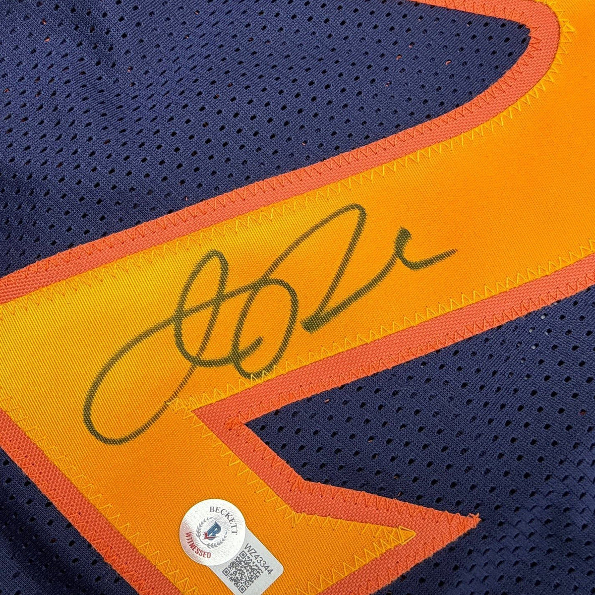 Framed Autographed/Signed Jason Richardson 35x39 Golden State Navy Blue Basketball Jersey Beckett BAS COA