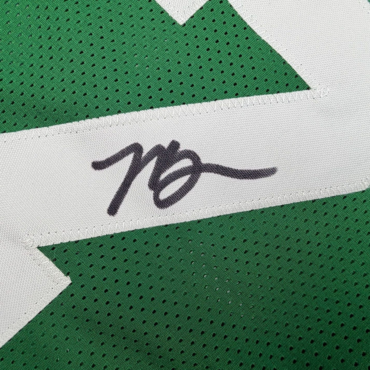 Framed Autographed/Signed Jaylen Brown 35x39 Boston Green Basketball Jersey Beckett BAS COA