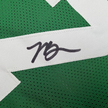 Framed Autographed/Signed Jaylen Brown 35x39 Boston Green Basketball Jersey Beckett BAS COA