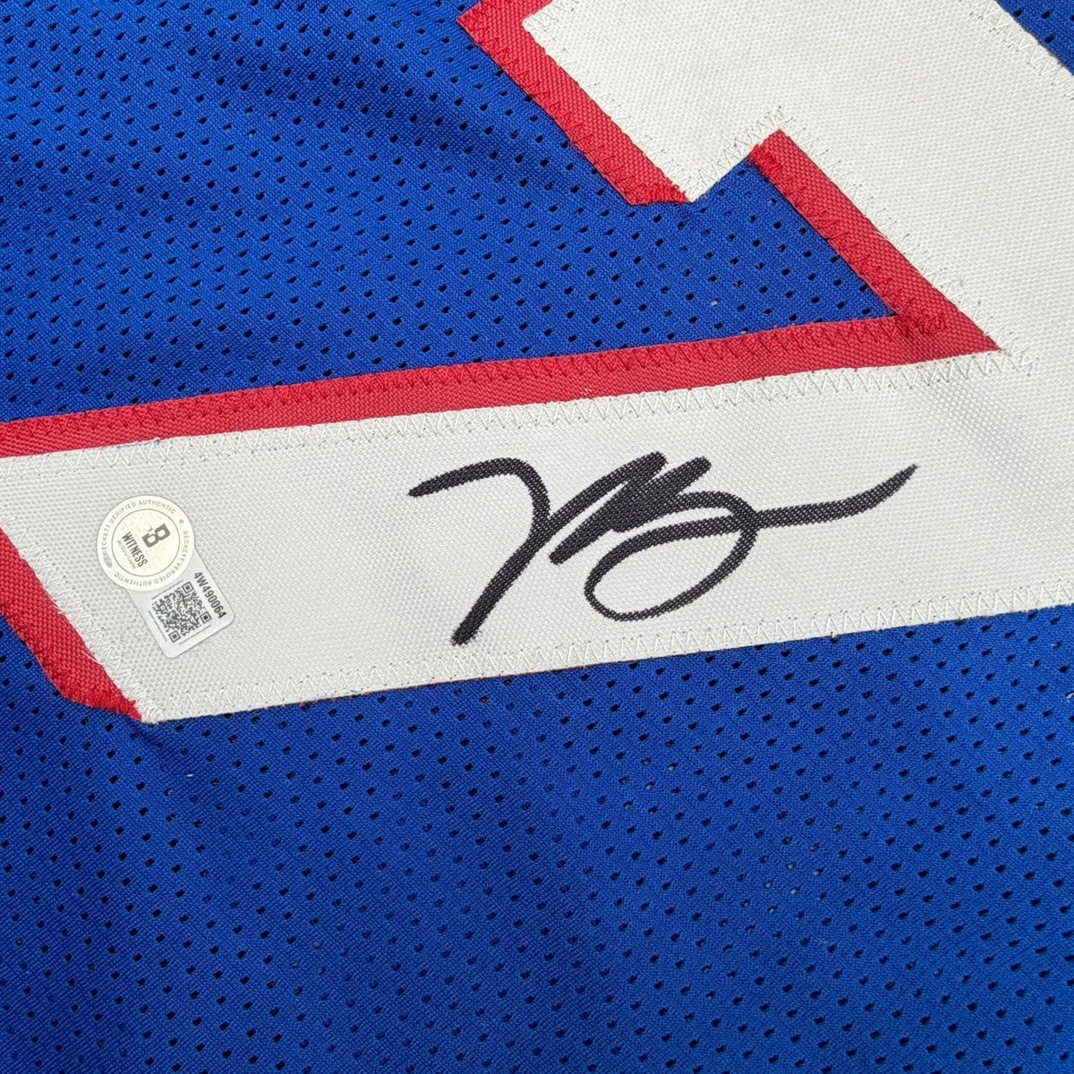 Framed Autographed/Signed Jaylen Brown 35x39 Philadelphia 76ers Blue Basketball Jersey Beckett BAS COA