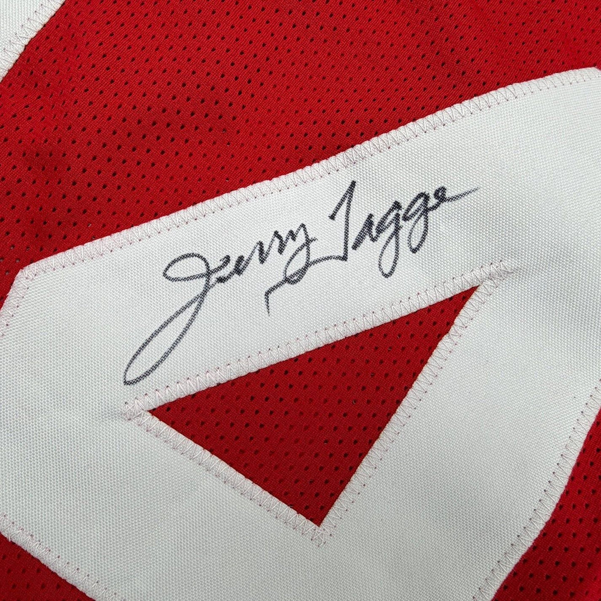 Framed Autographed/Signed Jerry Tagge 35x39 Nebraska Red College Football Jersey PSA/DNA COA