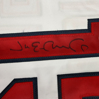 Framed Autographed/Signed Jim Edmonds 35x39 St. Louis White Baseball Jersey JSA COA