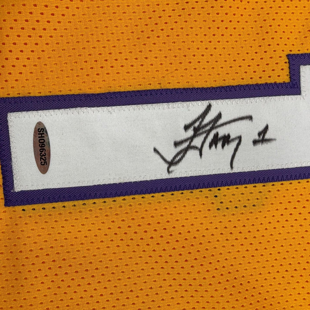 Framed Autographed/Signed Jordan Farmar 35x39 Los Angeles Yellow Basketball Jersey Upper Deck UDA COA