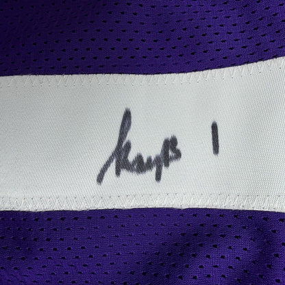 Framed Autographed/Signed Kayshon Boutte 35x39 LSU Purple College Football Jersey JSA COA