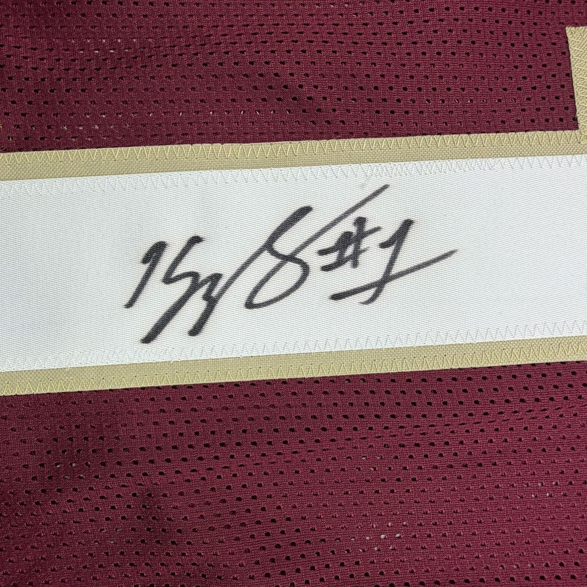 Framed Autographed/Signed Kelvin Benjamin 35x39 Florida State FSU Maroon College Football Jersey Beckett BAS COA