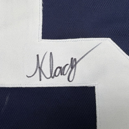 Framed Autographed/Signed Kewan Lacy 35x39 Ole Miss Blue College Football Jersey JSA COA