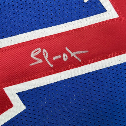 Framed Autographed/Signed Lamar Odom 35x39 Los Angeles Blue Basketball Jersey JSA COA