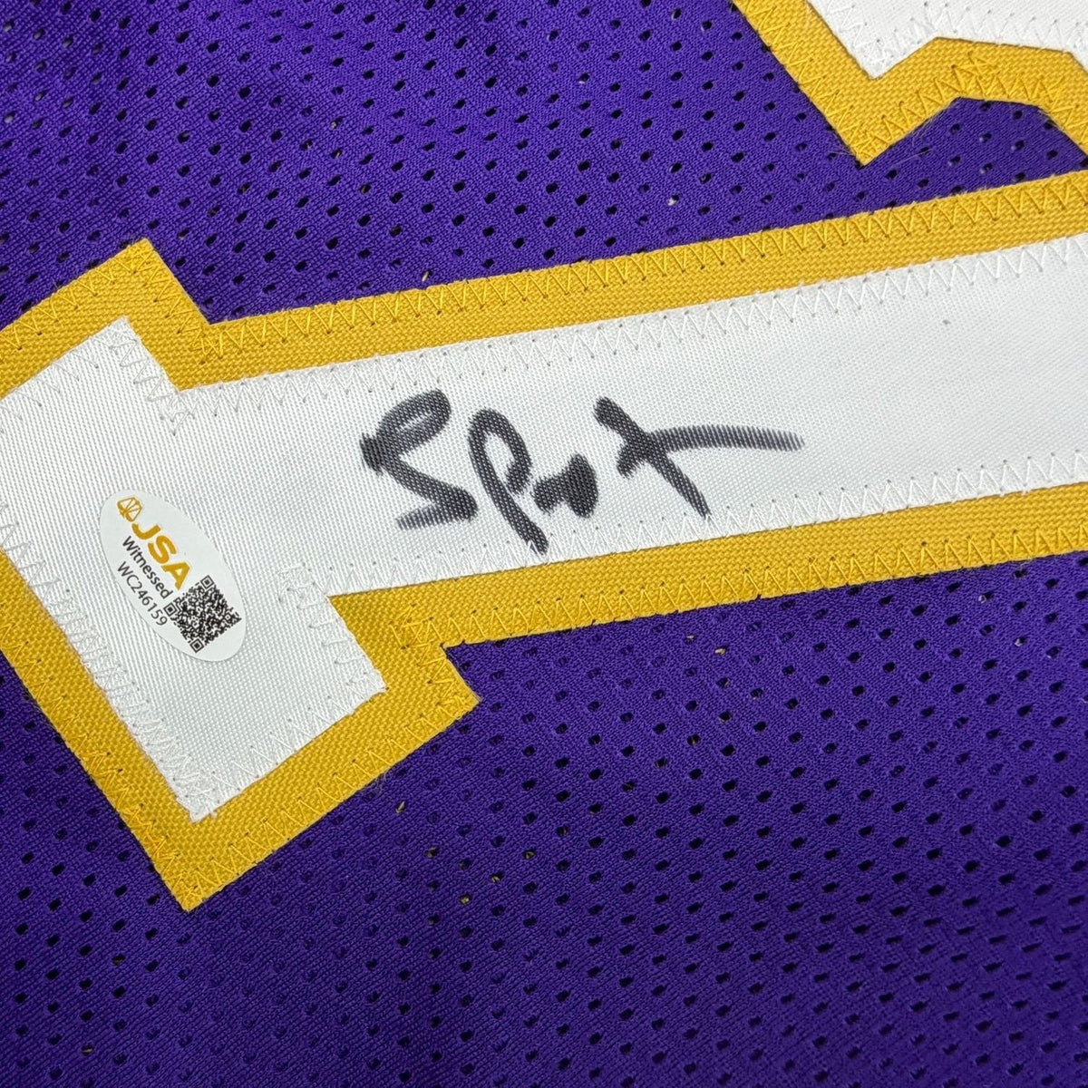 Framed Autographed/Signed Lamar Odom 35x39 Los Angeles Purple Basketball Jersey JSA COA