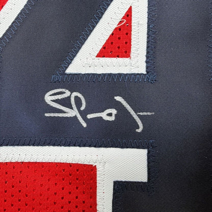 Framed Autographed/Signed Lamar Odom 35x39 United States USA Olympics Red Basketball Jersey JSA COA