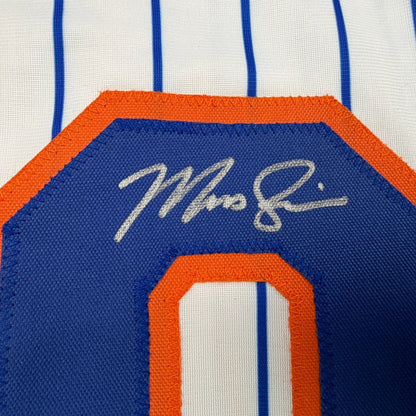 Framed Autographed/Signed Marcus Semien 35x39 New York Pinstripe Baseball Jersey Beckett BAS COA
