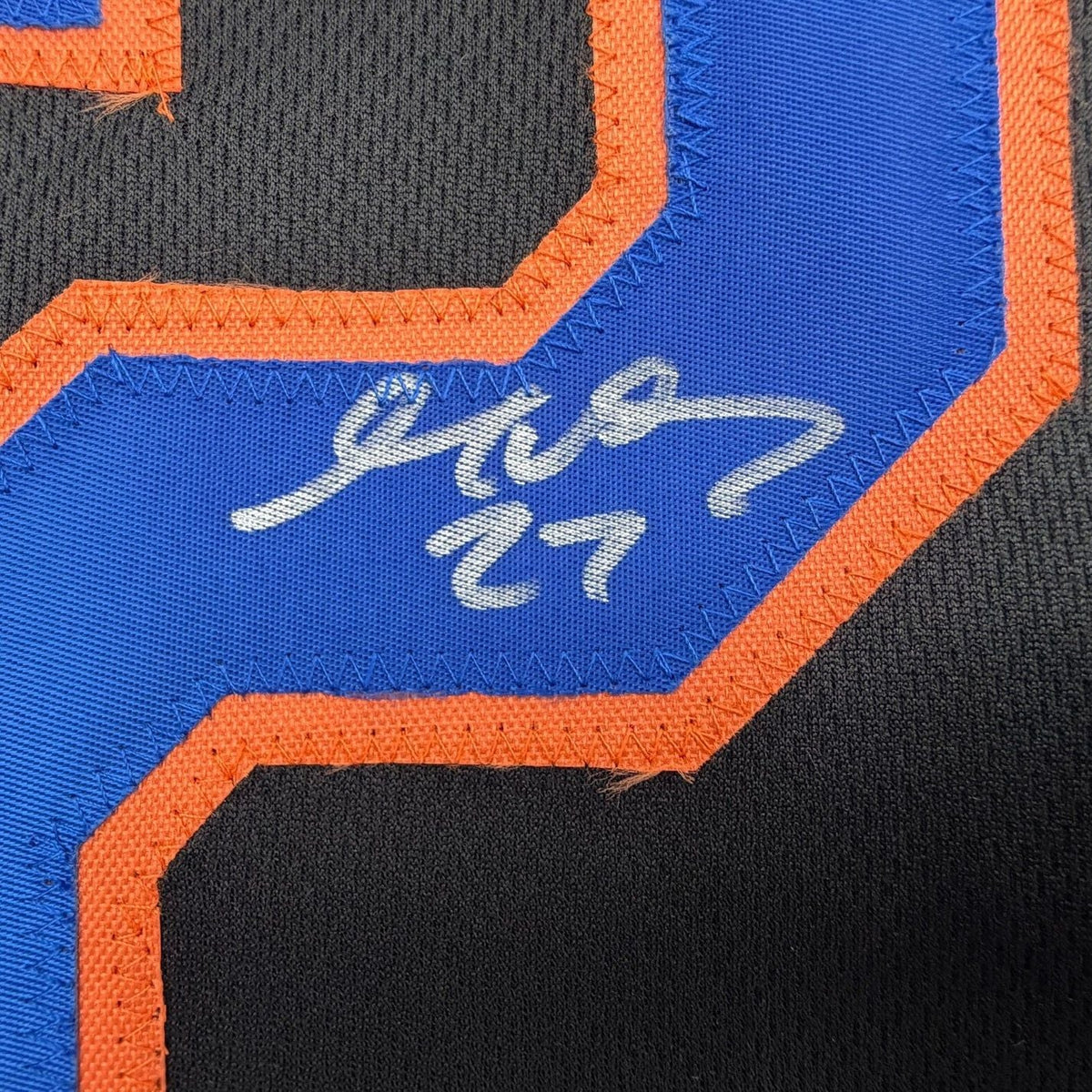 Framed Autographed/Signed Mark Vientos 35x39 New York Black Baseball Jersey Beckett BAS COA