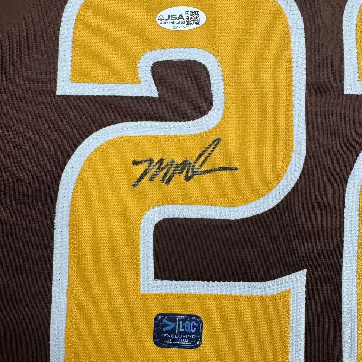 Framed Autographed/Signed Mason Miller 35x39 San Diego Brown Baseball Jersey JSA COA