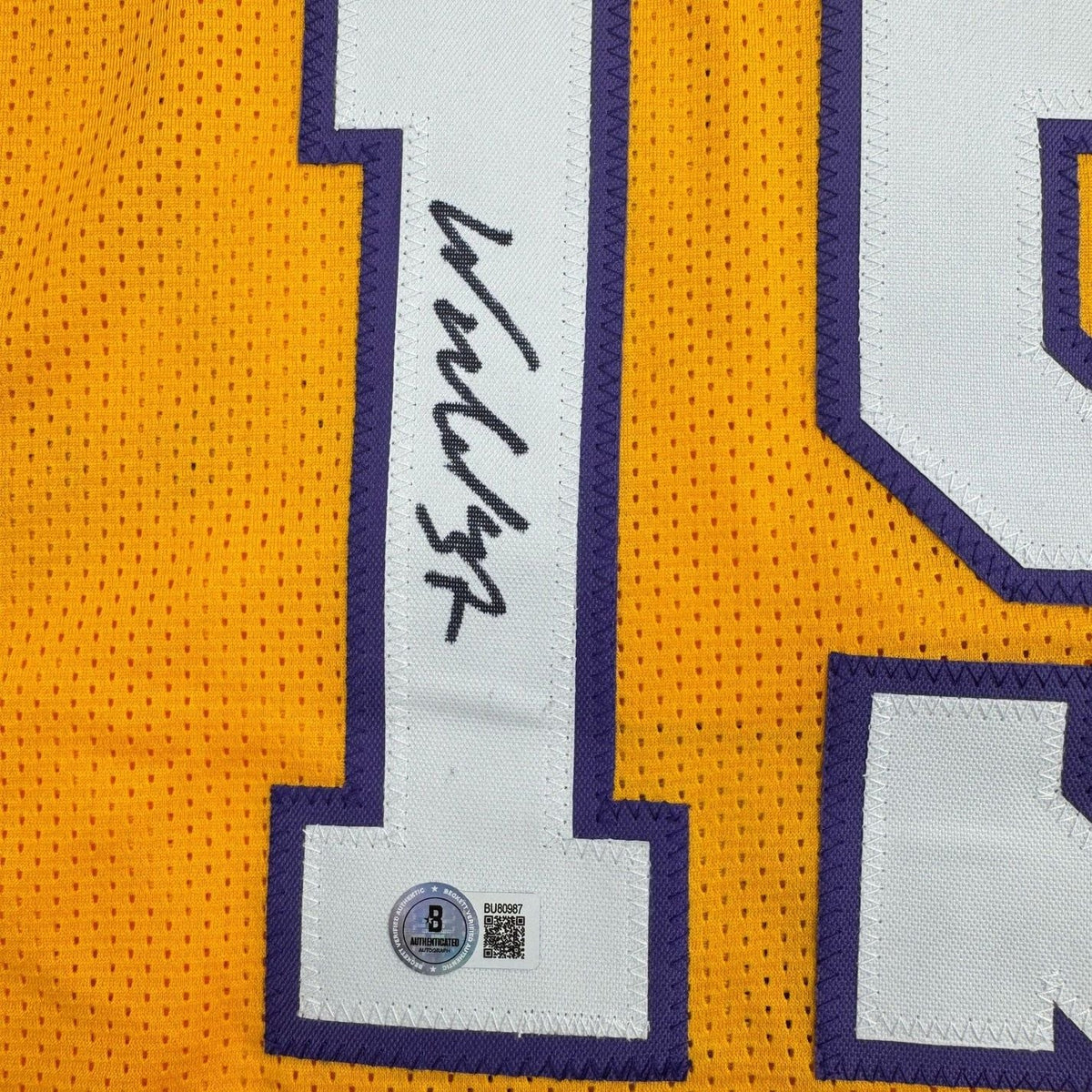 Framed Autographed/Signed Ron Artest Metta World Peace 35x39 Los Angeles Yellow Basketball Jersey Beckett BAS COA