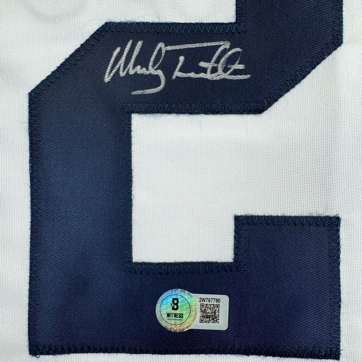 Framed Autographed/Signed Mickey Tettleton 35x39 Detroit White Baseball Jersey Beckett BAS COA