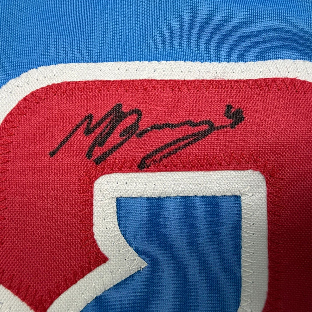 Framed Autographed/Signed Moises Ballesteros 35x39 Chicago Blue City Connect Baseball Jersey Beckett BAS COA