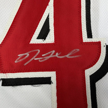 Framed Autographed/Signed Nick Lodolo 35x39 Cincinnati White Baseball Jersey Beckett BAS COA