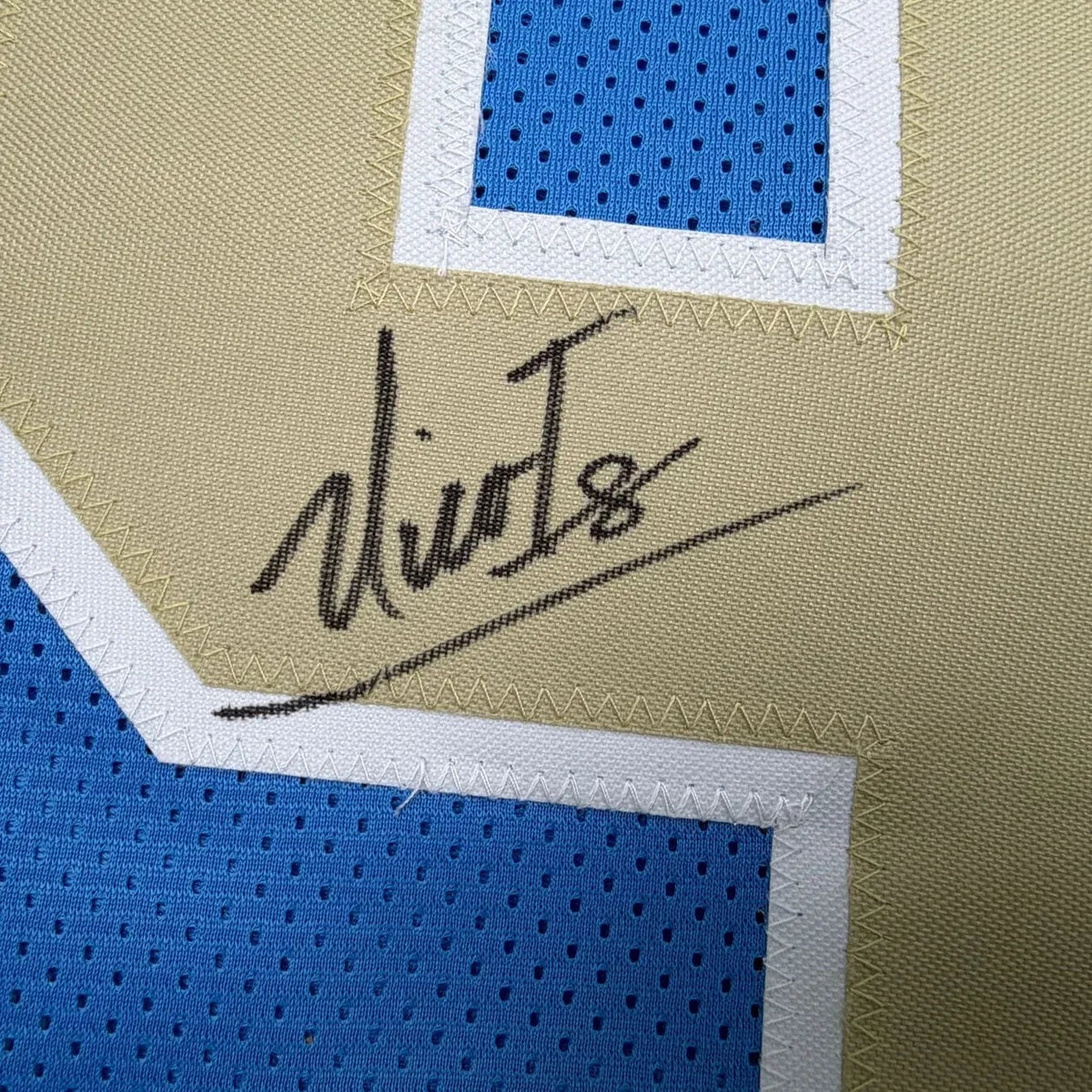 Framed Autographed/Signed Nico Iamaleava 35x39 UCLA Blue College Football Jersey JSA COA