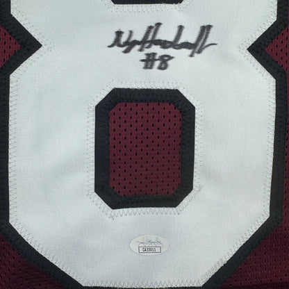 Framed Autographed/Signed Nyck Harbor 35x39 South Carolina Maroon College Football Jersey JSA COA