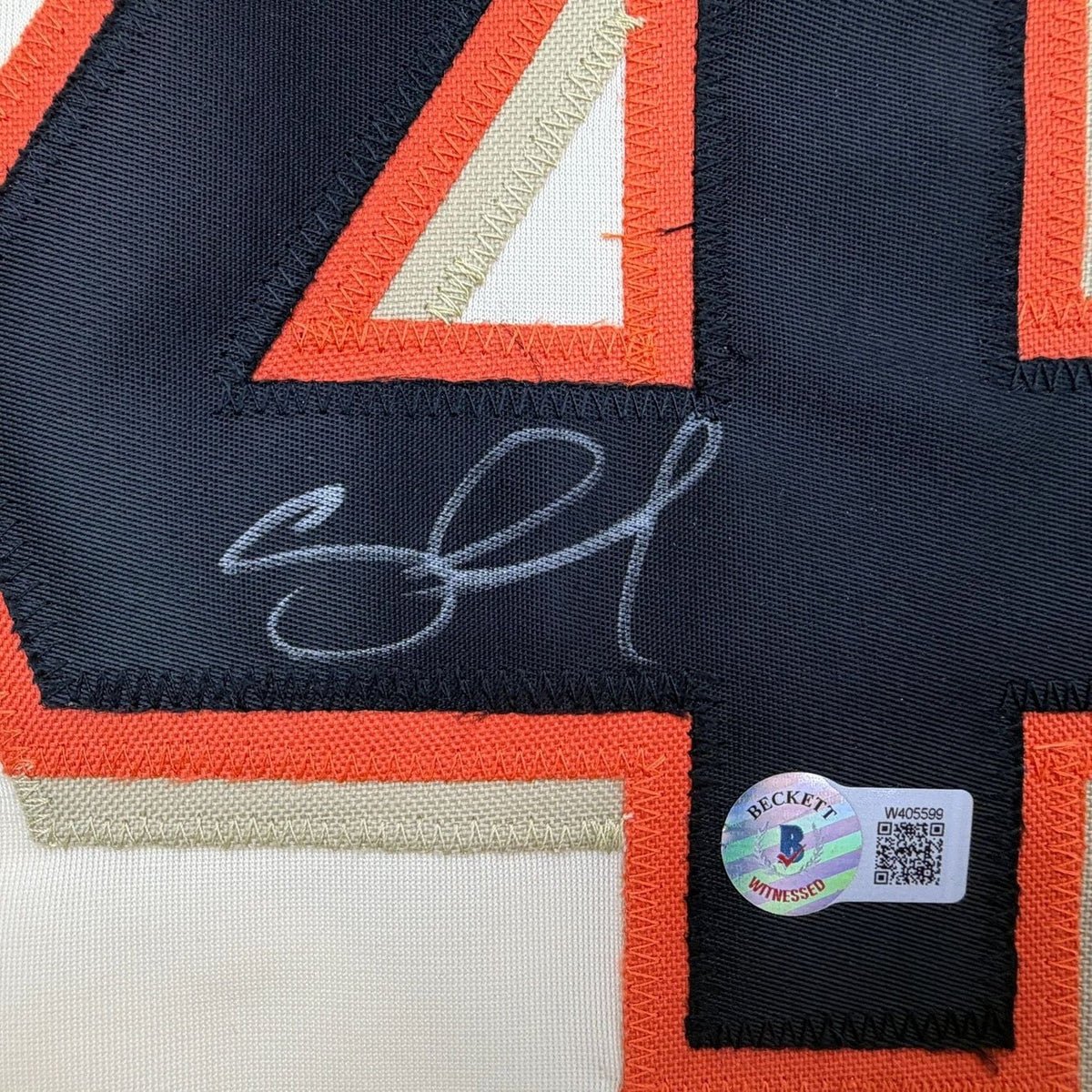 Framed Autographed/Signed Pablo Sandoval 35x39 San Francisco Cream Baseball Jersey Beckett BAS COA