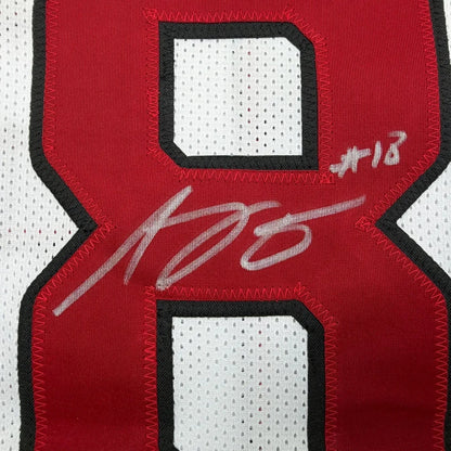 Framed Autographed/Signed AJ Green 35x39 Arizona White Football Jersey Beckett BAS COA