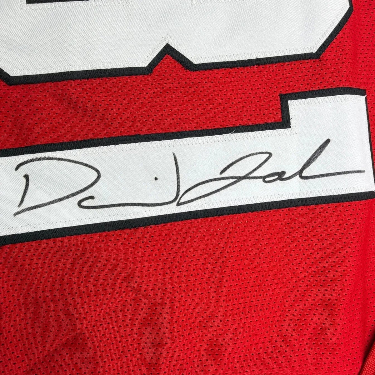 Framed Autographed/Signed David Johnson 35x39 Arizona Red Football Jersey Beckett BAS COA