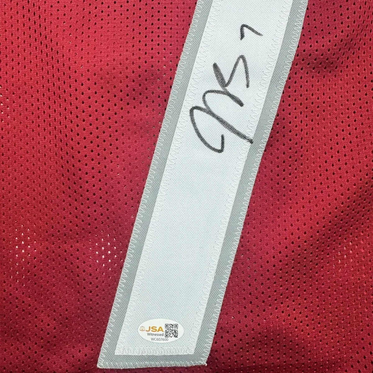 Framed Autographed/Signed Jacoby Brissett 35x39 Arizona Red Football Jersey JSA COA