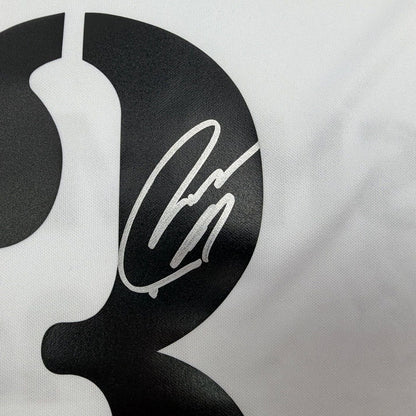 Framed Autographed/Signed Roberto Carlos 35x39 Real Madrid White/Black Soccer Jersey Beckett BAS COA