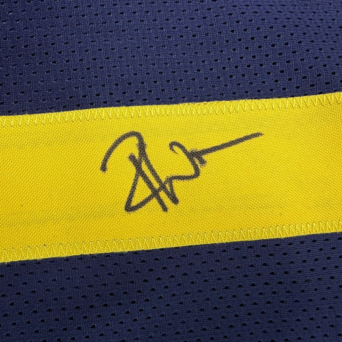Framed Autographed/Signed Roman Wilson 35x39 Michigan Blue College Football Jersey Beckett BAS COA