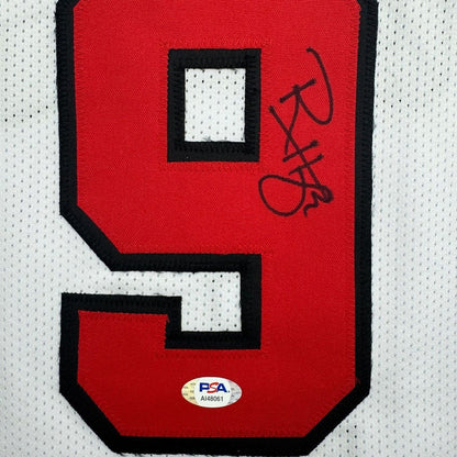 Framed Autographed/Signed Ron Harper 35x39 Chicago White Basketball Jersey PSA/DNA COA