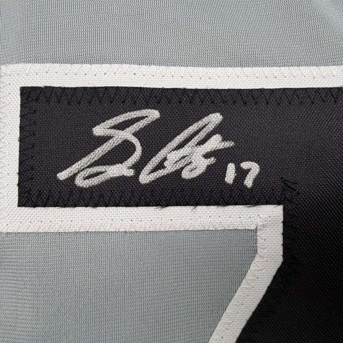 Framed Autographed/Signed Sam Antonacci 35x39 Chicago Grey Baseball Jersey Beckett BAS COA
