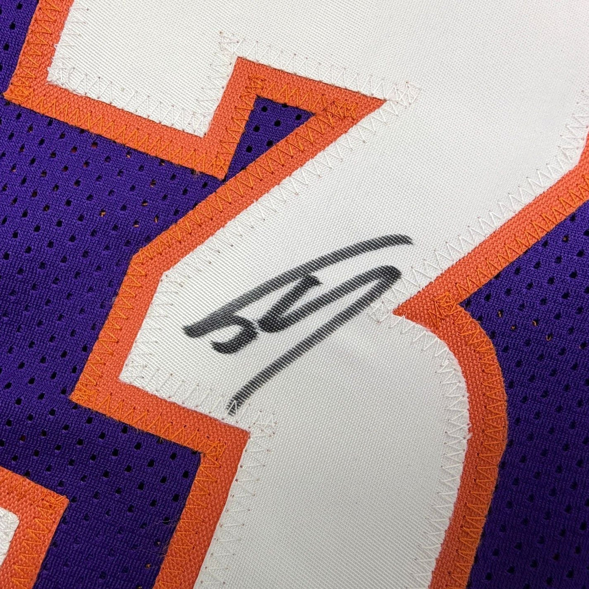 Framed Autographed/Signed Shaquille Shaq O'Neal 35x39 Phoenix Purple Basketball Jersey Beckett BAS COA