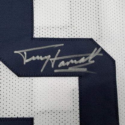 Framed Autographed/Signed Terry Hanratty 35x39 Notre Dame White College Football Jersey Beckett BAS COA