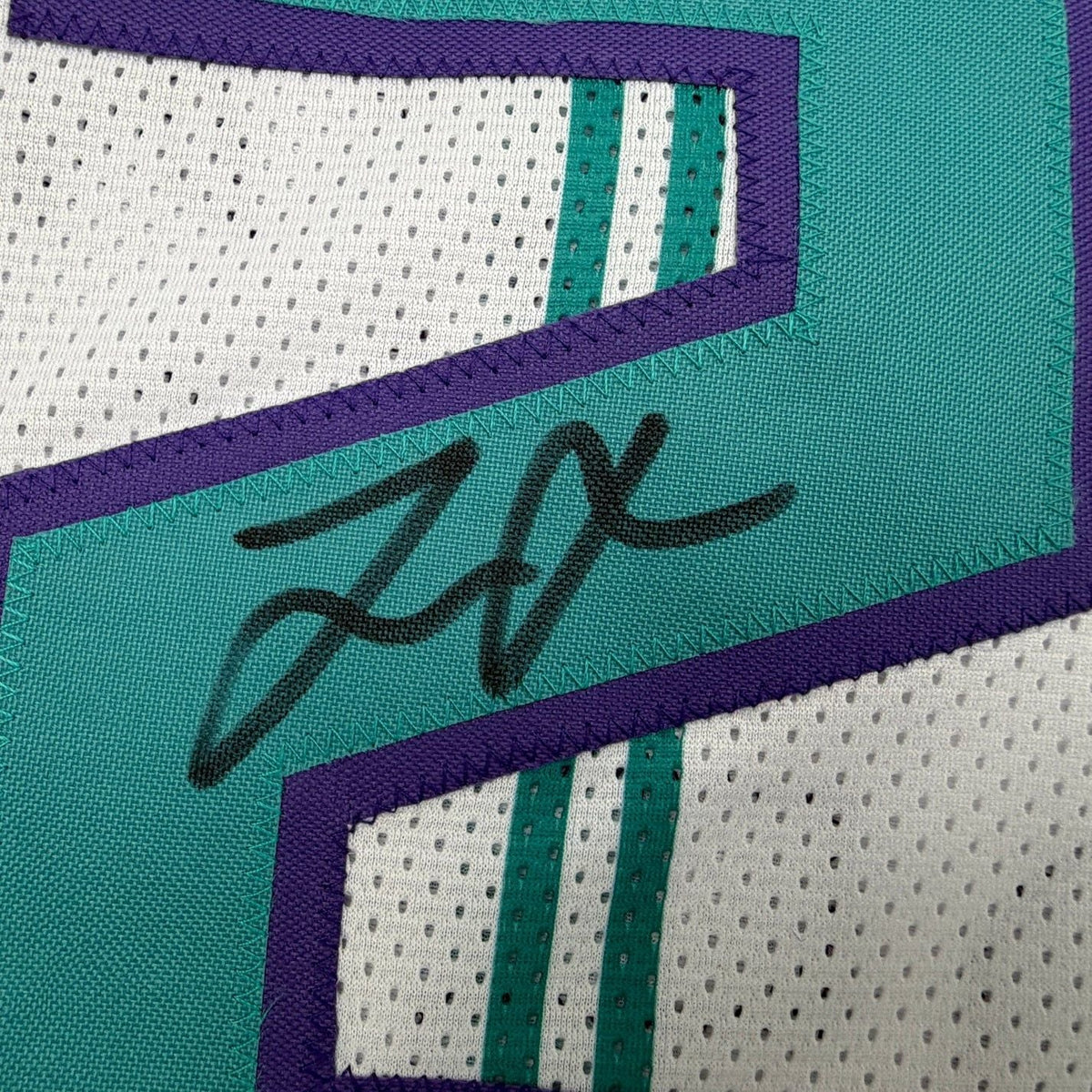 Framed Autographed/Signed Tre Mann 35x39 Charlotte White Basketball Jersey Beckett BAS COA