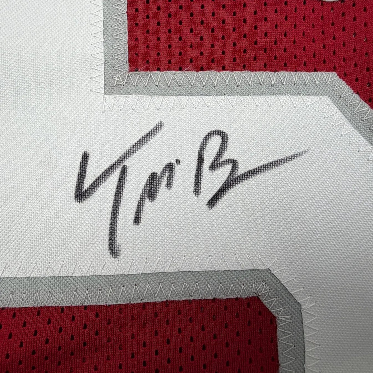 Framed Autographed/Signed Trey McBride 35x39 Arizona Red Football Jersey Beckett BAS COA