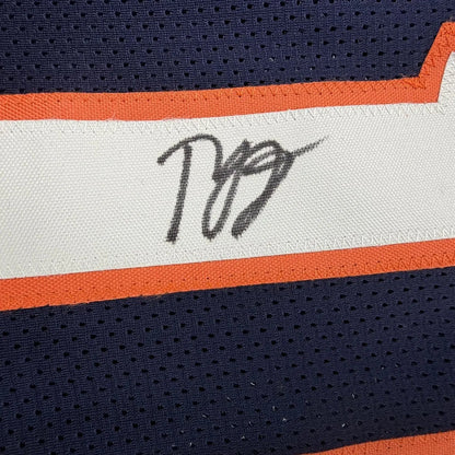 Framed Autographed/Signed Ty Jerome 35x39 Virginia Blue College Basketball Jersey Beckett BAS COA