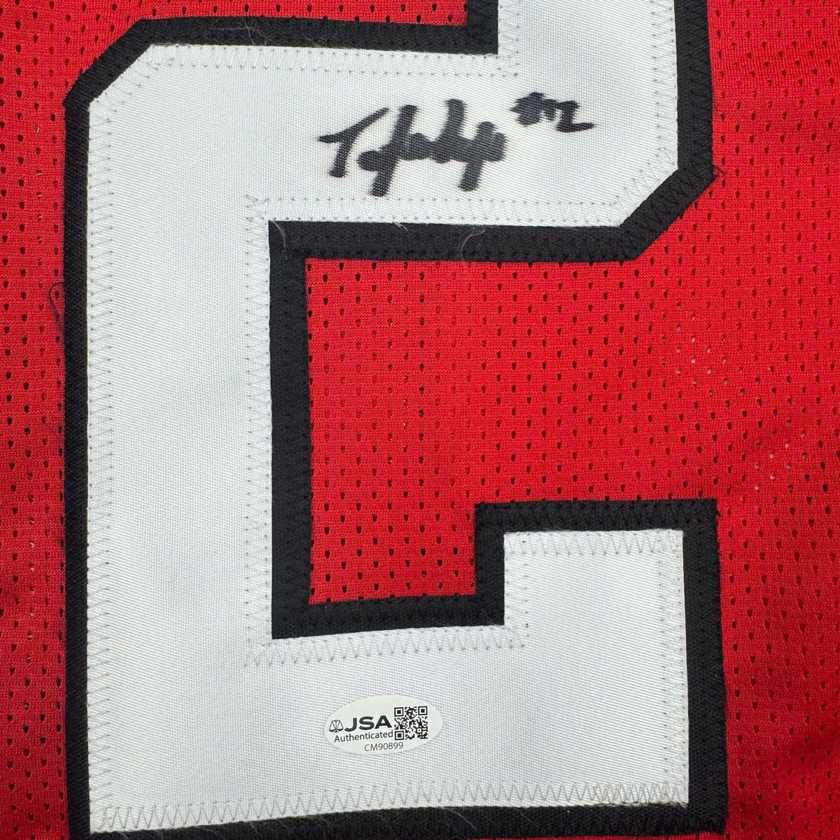 Framed Autographed/Signed Tyler Shough 35x39 Texas Tech Red College Football Jersey JSA COA