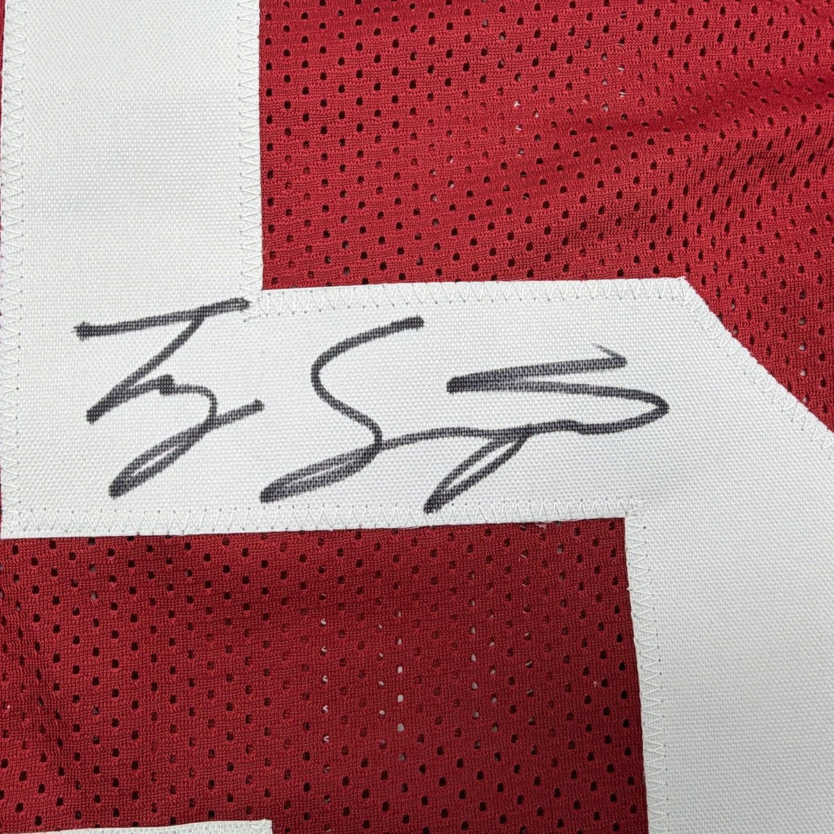 Framed Autographed/Signed Tyler Ty Simpson 35x39 Alabama Red College Football Jersey Beckett BAS COA