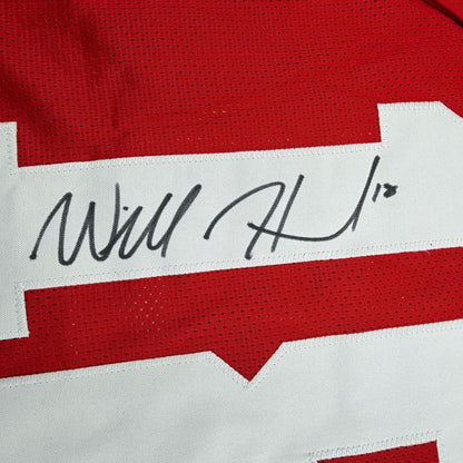 Framed Autographed/Signed Will Howard 35x39 Ohio State Red College Football Jersey JSA COA