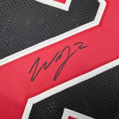 Framed Autographed/Signed Will Johnson 35x39 Arizona Black Pro Cut Football Jersey Beckett BAS COA