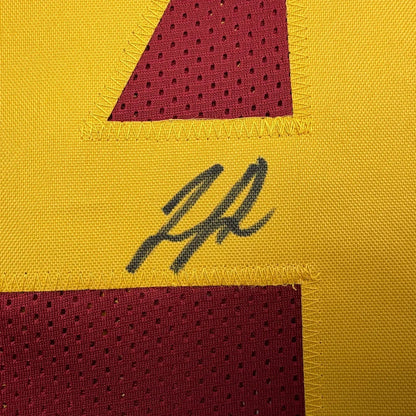 Framed Autographed/Signed Jo'quavious Woody Marks 35x39 USC Southern Cal Red College Football Jersey JSA COA
