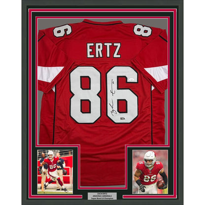 Framed Autographed/Signed Zach Ertz 35x39 Arizona Red Football Jersey JSA COA