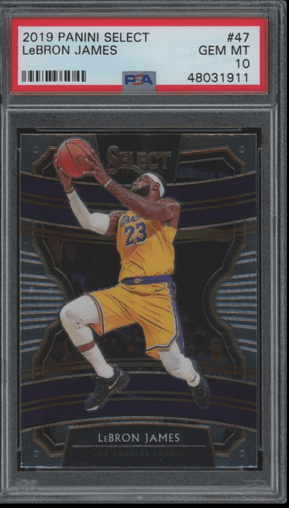 Graded 2019 Panini Select LeBron James #47 Basketball Card PSA 10 Gem Mint