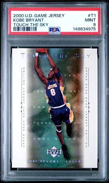 Graded 2000 U.D. Game Jersey Kobe Bryant #T1 Touch The Sky Basketball Card PSA 9 Mint