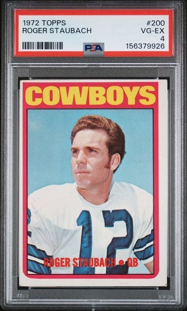 Graded 1972 Topps Roger Staubach #200 Rookie RC Football Card PSA 4 VG-EX