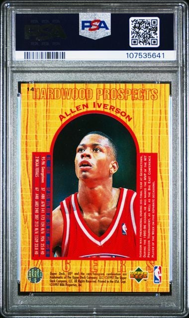 Graded 1996 UD3 Allen Iverson #14 Rookie RC Basketball Card PSA 10 Gem Mint