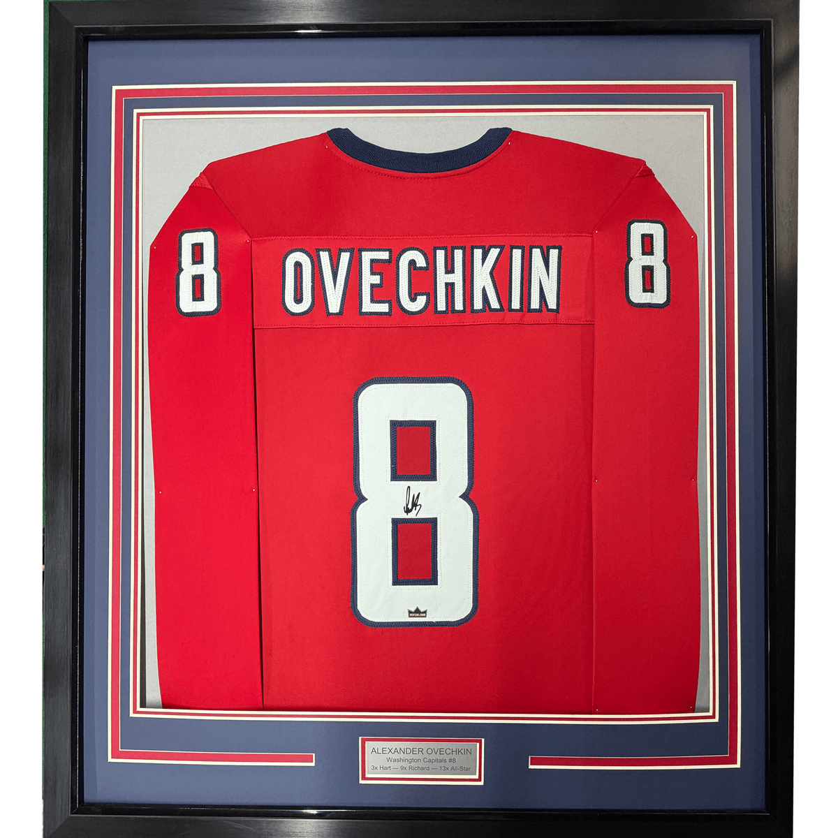 Framed Facsimile Autographed Alexander Ovechkin 35x39 Washington Red Reprint Laser Auto Hockey Jersey