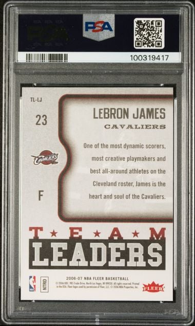 Graded 2006 Fleer LeBron James #TL-LJ Team Leaders Basketball Card PSA 10 Gem Mint