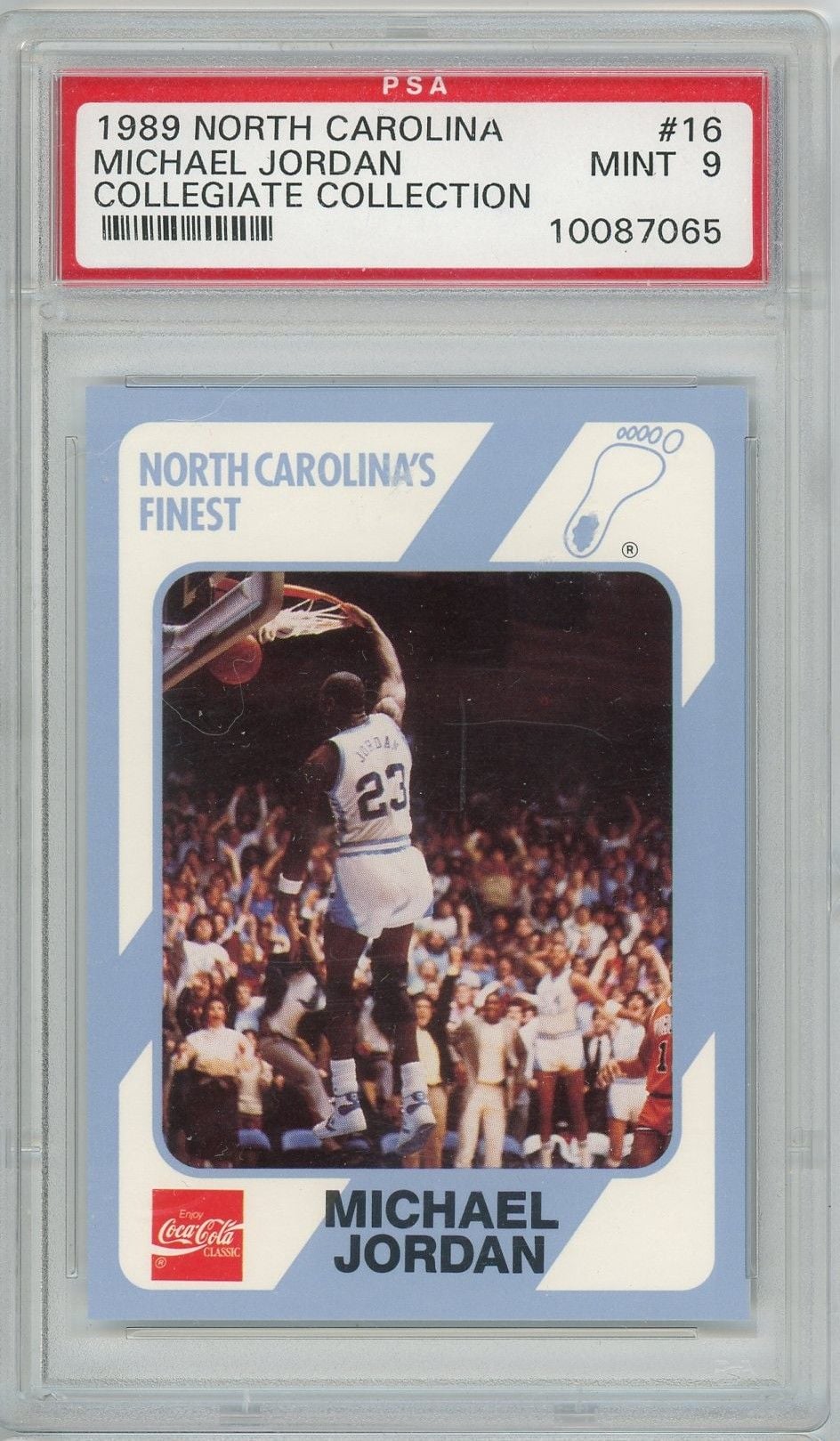 Graded 1989 North Carolina Collegiate Collection Michael Jordan #16 Basketball Card PSA 9 Mint